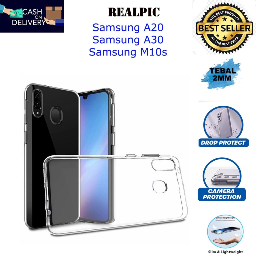 Case Samsung Galaxy A20 / Samsung Galaxy A30 / Samsung Galaxy M10s Casing Clear HD KETEBALAN 2MM BENING TRANSPARAN TPU Premium Softcase