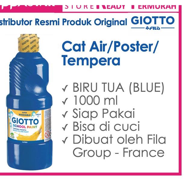 

➧ Giotto School Paint 1000 ml Ultramarine Blue - Cat Air ✬