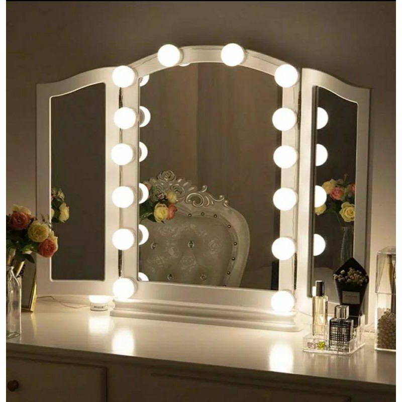 Lampu rias makeup lampu vanity mirror dengan tombol