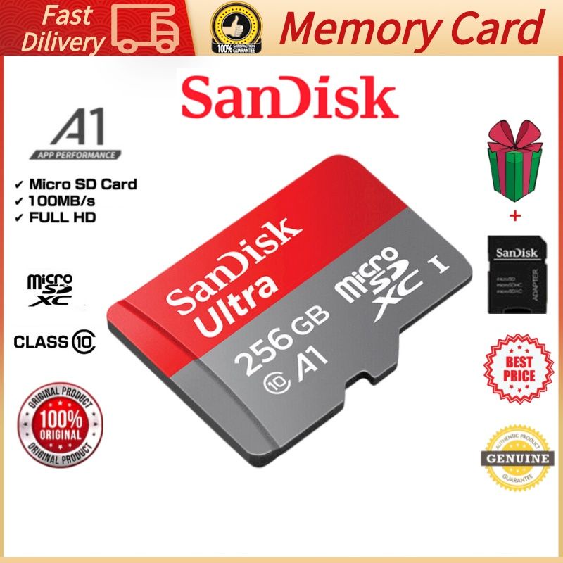 Memori SD CARD Sandisk ultra free adapter 256gb
