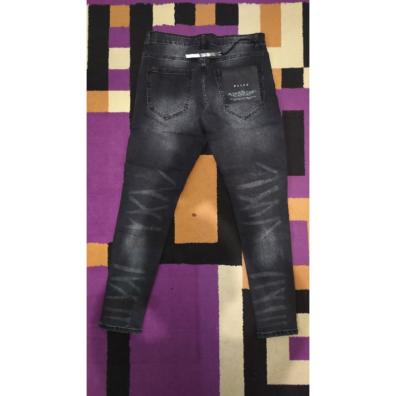 Rucas Season 6 Zipper Black Biker Jeans Size 33