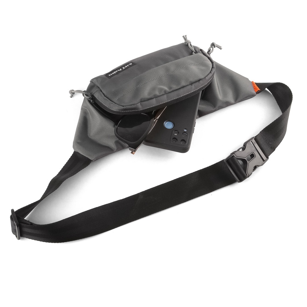 ANT PROJECT - Waistbag Pria NACHT Grey - Tas pinggang