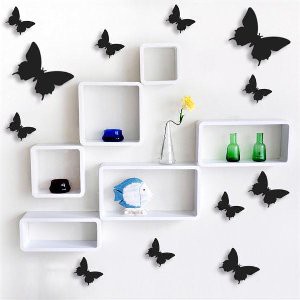 Promo Sticker 3D Kupu Kupu Warna Hitam Polos Berkualitas