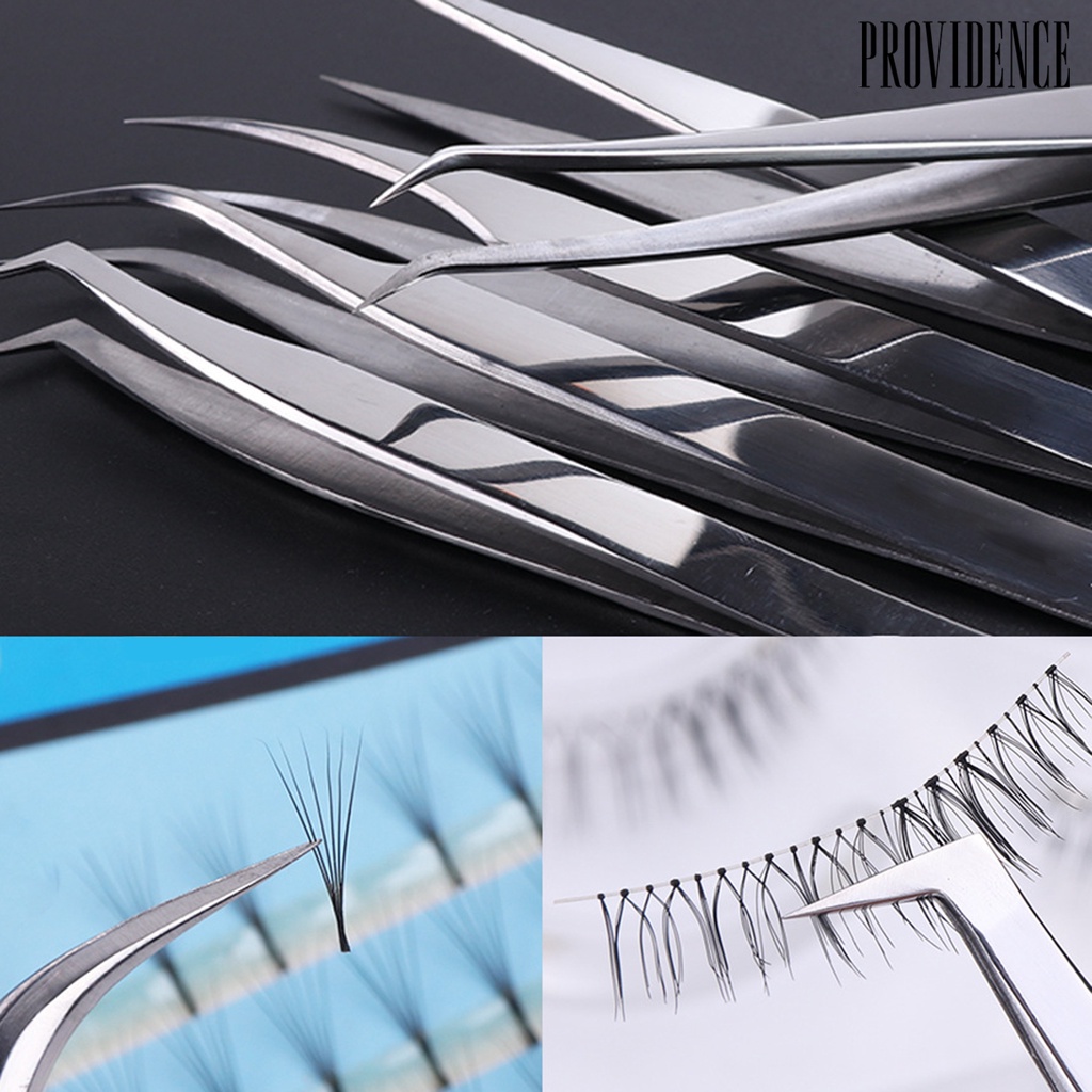 Providence Eyelash Tweezers Professional Makeup Tool Silver Color Stainless Steel Eyelash Tweezers for Beginners