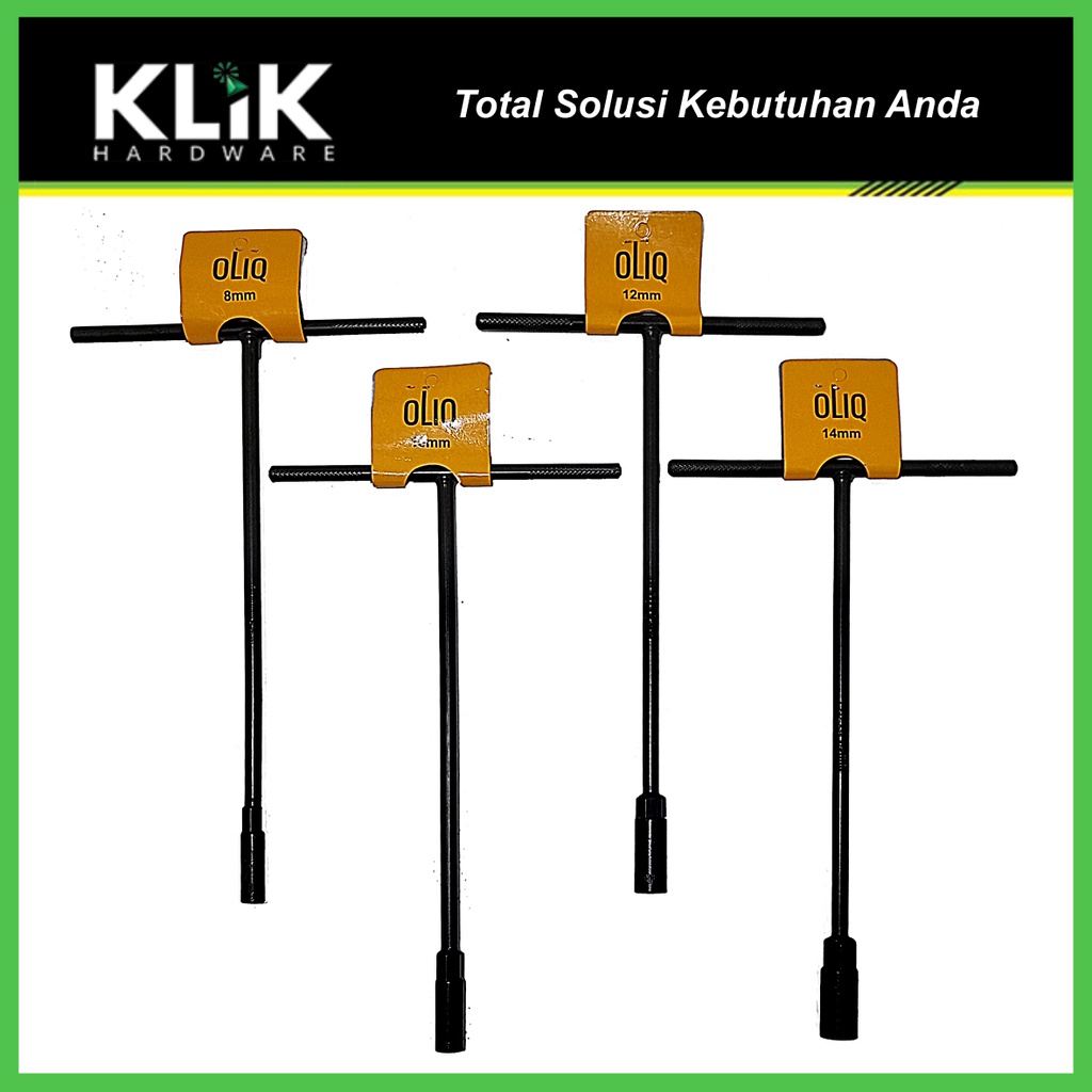 OLiQ Kunci Shock Sock Sok T - Kunci T Pilih Ukuran 8 10 12 14 17 mm