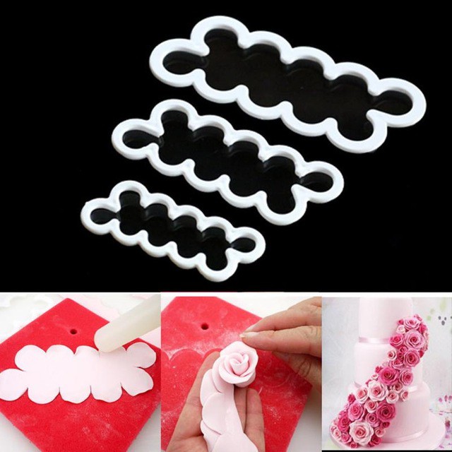 1SET 3pcs Cetakan mawar fondant rose mold cetakan 1SET 3pcs Cetakan mawar fondant rose mold cetakan