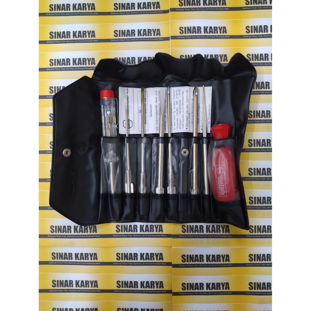 Obeng WIHA AS 158 3E System 6 Set 8 ORIGINAL GERMANY Tespen Vanadium Slotted Phillips Min Plus Minus