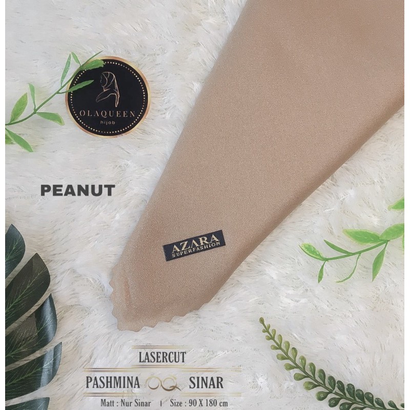 90x180cm Pashmina Glowing Nur Sinar Lasercut by Azara-PEANUT