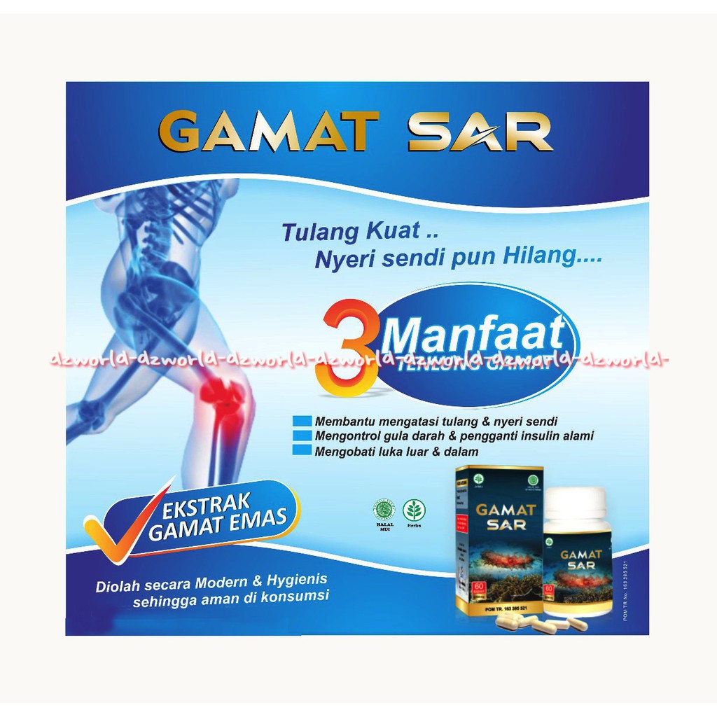 Gamat Sar 30Kapsul mengandung omega 3 dan omega 6 membantu mengatasi Nyeri Otot &amp; Osteoarthritis Gammat