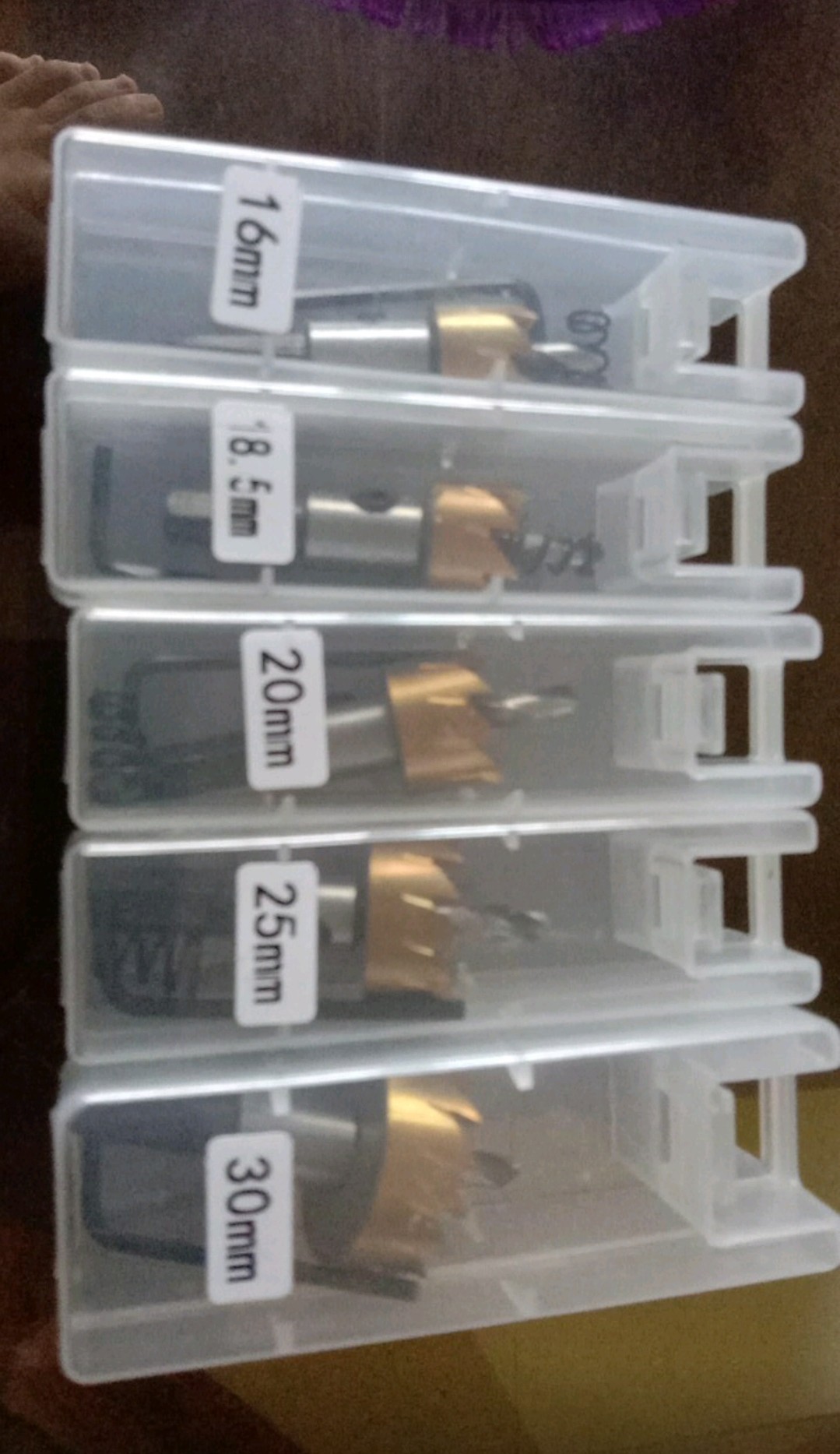 Mata Bor Carbide Tip Wood Metal Hole Cut 5 Pcs - Epc-pit-20p - Golden