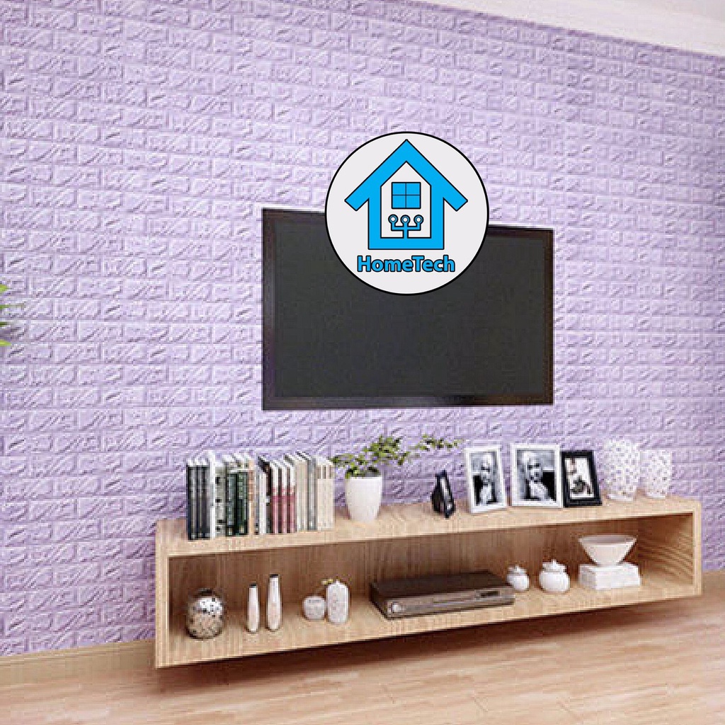 HT Wallpaper Stiker Bata Foam 3D Ungu Tua Premium Wall Paper Sticker 3mm-1