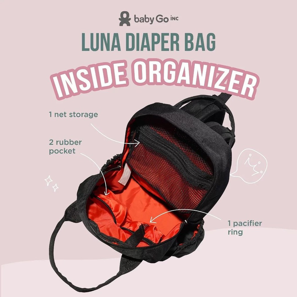 BabyGo Inc - Babygo Inc Luna Diaper Bag Backpack baby go inc babygoinc tas bayi / anak