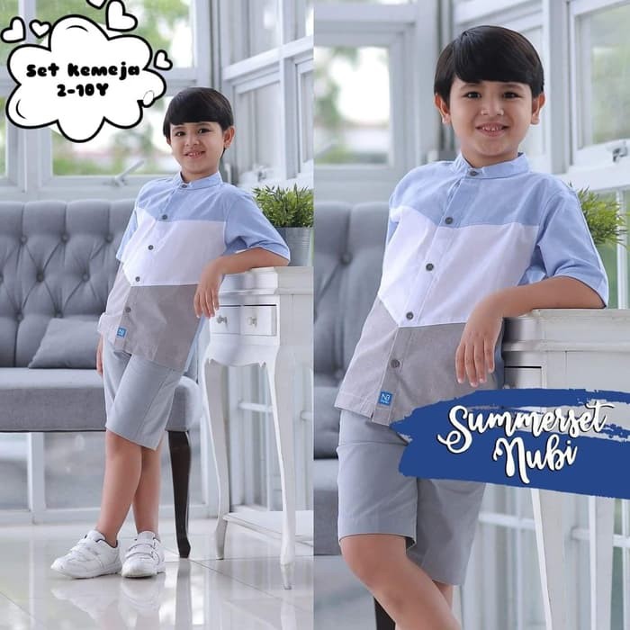 ◎Laku Keras Kemeja Anak Laki-Laki Uson Import (Us61B) があ AA375 Setelan   Baju Harian Celana Pendek