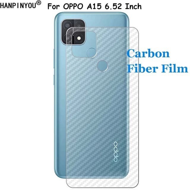 Skin Carbon OPPO A15 Garskin Back Skin Screen Protector Handphone