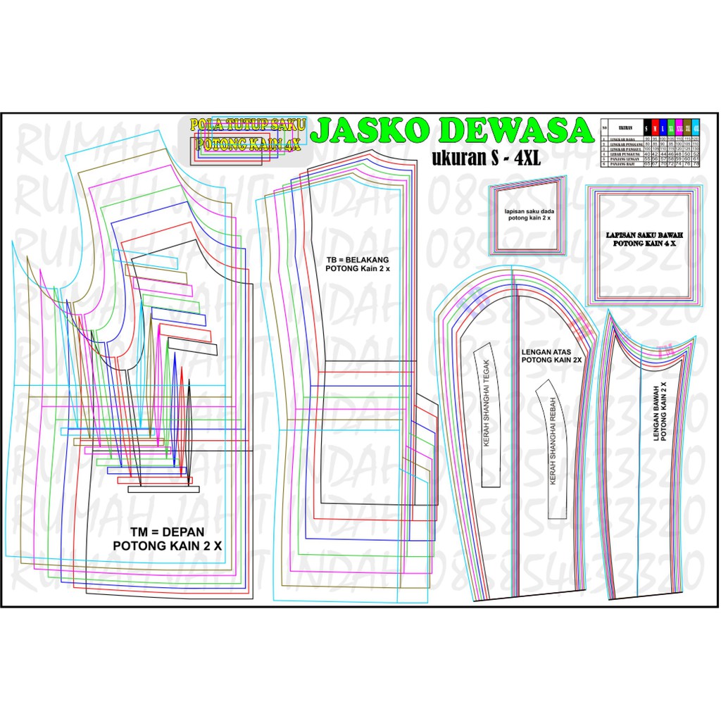 Pola Baju Pola Jahit Jas Koko Dewasa Jasko Shopee Indonesia