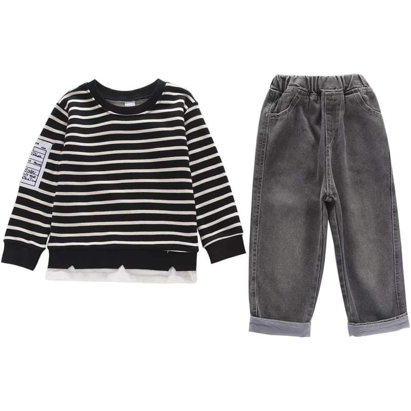 Baju Setelan Anak Laki Laki Premium Stripe