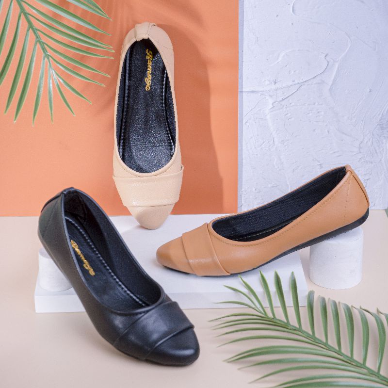 SEPATU FLAT SHOES WANITA SOL KARET H20 37/44