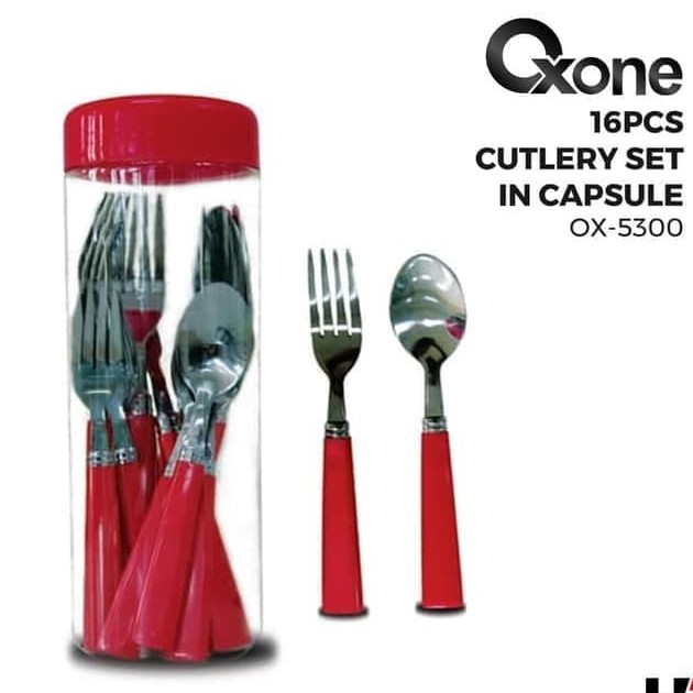Oxone 16pcs Cutlery Set In Capsule / Sendok Garpu Makan OX-5300