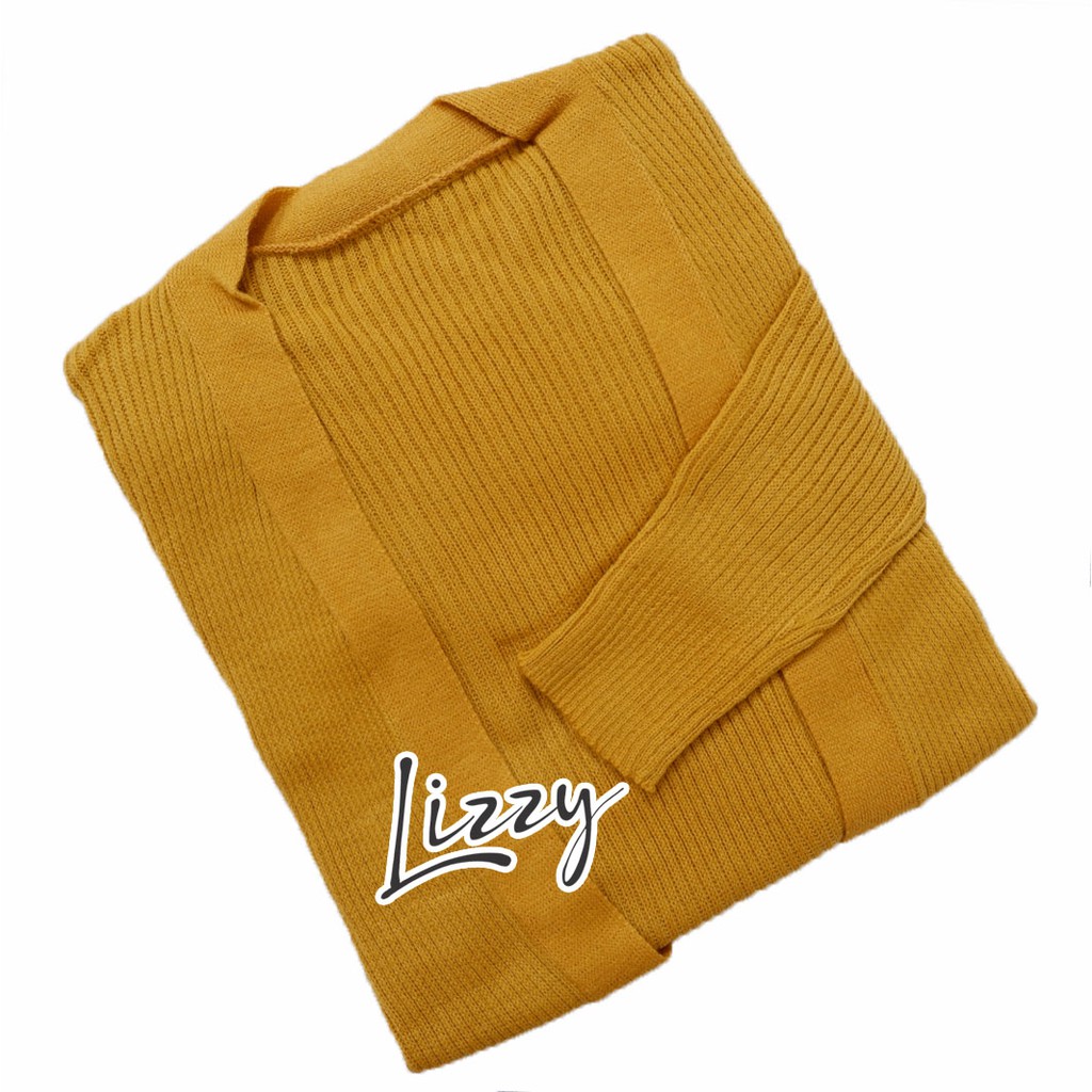 Lizzy - LONG CARDIGAN BELLE PREMIUM-MUSTARD