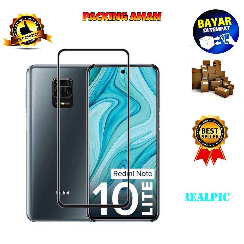 Tempered Glass Xiaomi Redmi Note 10 Lite 4G Full Cover / Full Screen Protector Anti Gores