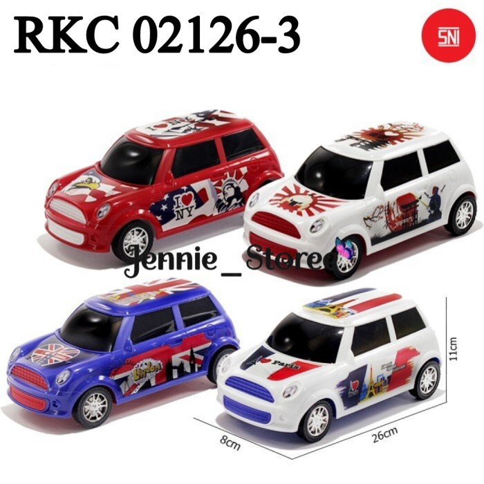 Mainan Mobil mobilan Mini Cooper Series Bendera Negara Mobilan Anak