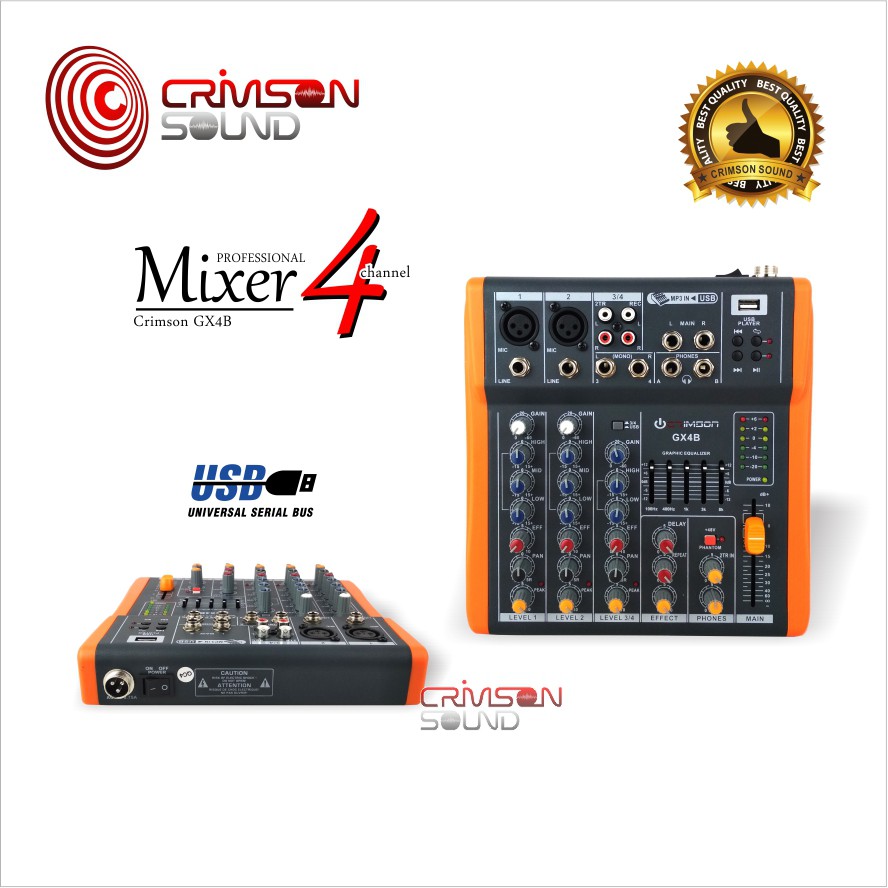 MIXER 4 Channel USB Equalizer CRIMSON GX4B