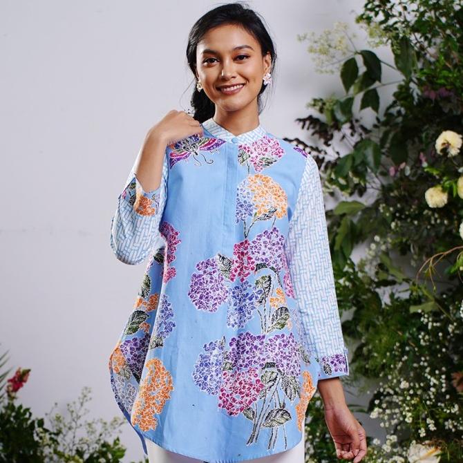 NONA RARA - Krisan Tamansari T0916, Baju atasan blouse batik wanita