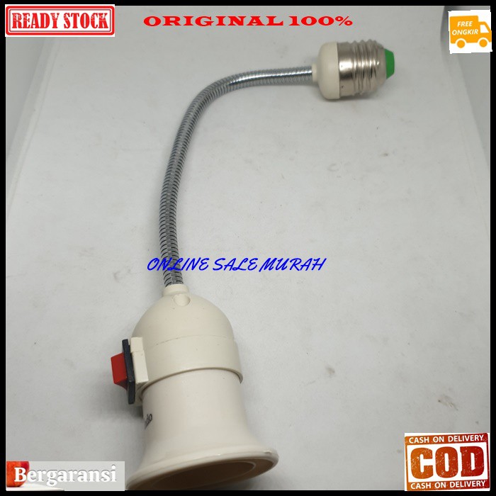 G420 ORI 100% Sambungan lampu E27 kaku hias belajar penerang spiral Fitting Holder Connector Extention pemanjang soket Bohlam Ulir Lamp Downlight led bohlam fleksible kuat awet ORIGINAL G420   Panjang 28cm  BISA SEGALE JENIS RUMAH LAMPU E27 Cocok untuk pr