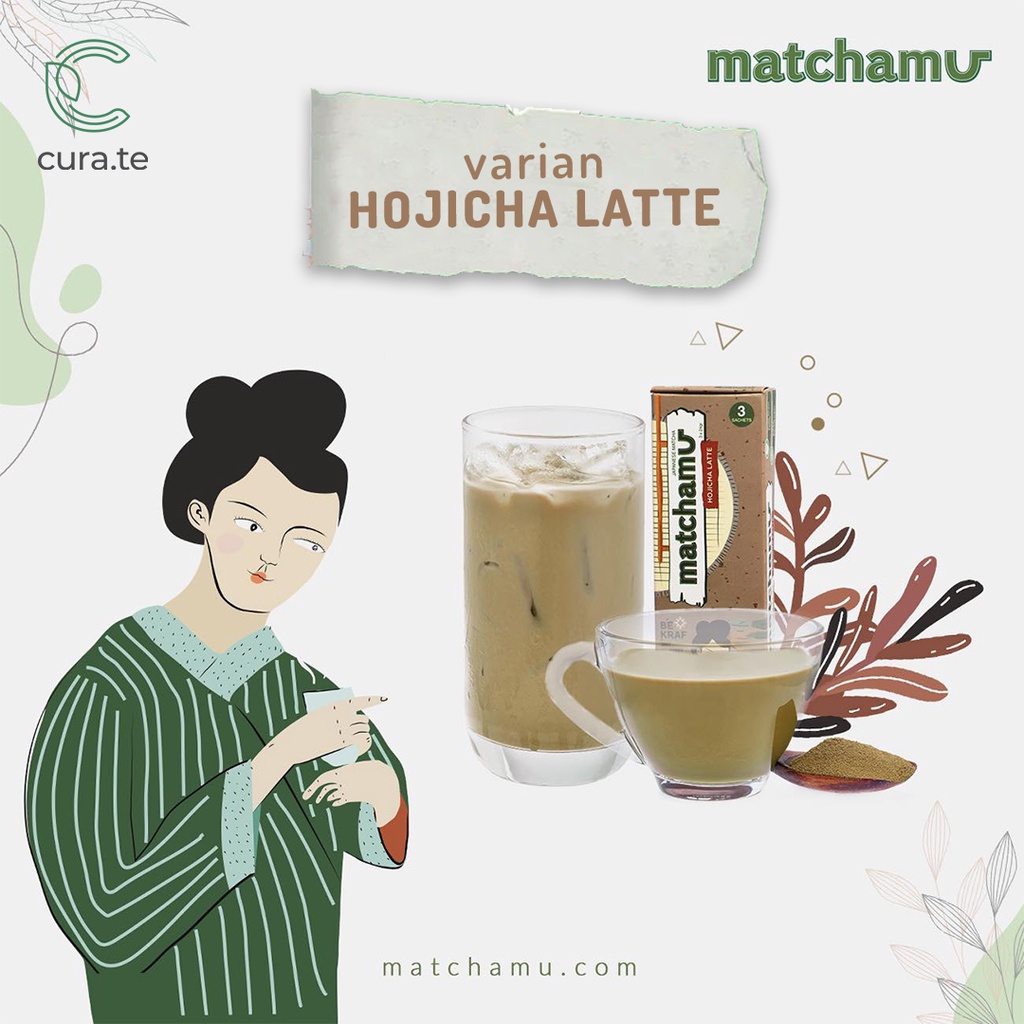 MATCHAMU  LATTE SACHET BOX 24GR | MATCHA KINAKO SAKURA BLACK SESAME HOJICHA LATTE