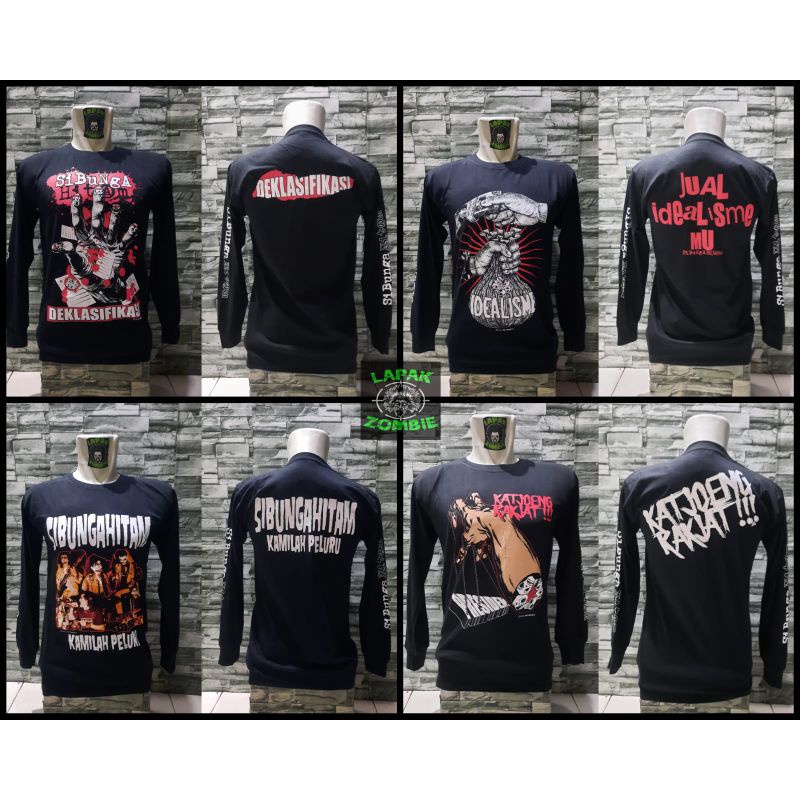 KAOS BAND PUNK BUNGA HITAM