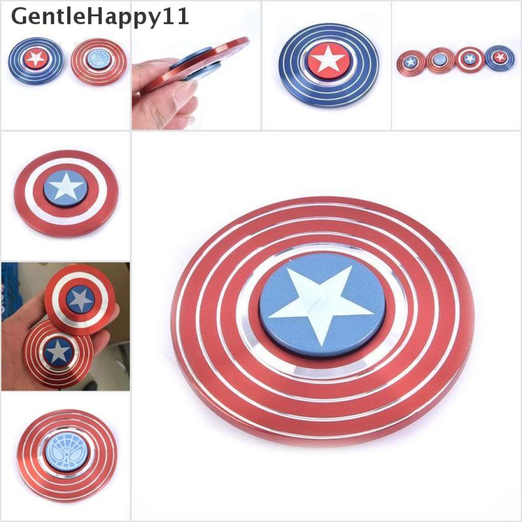 Gentlehappy American Captain Fingertip Gyro Shield Alloy Gyro Spinner Mainan Dekompresi