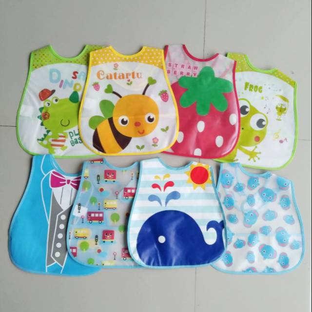 SLABBER baby baby ANTI AIR Waterproof celemek makan bayi motif lucu