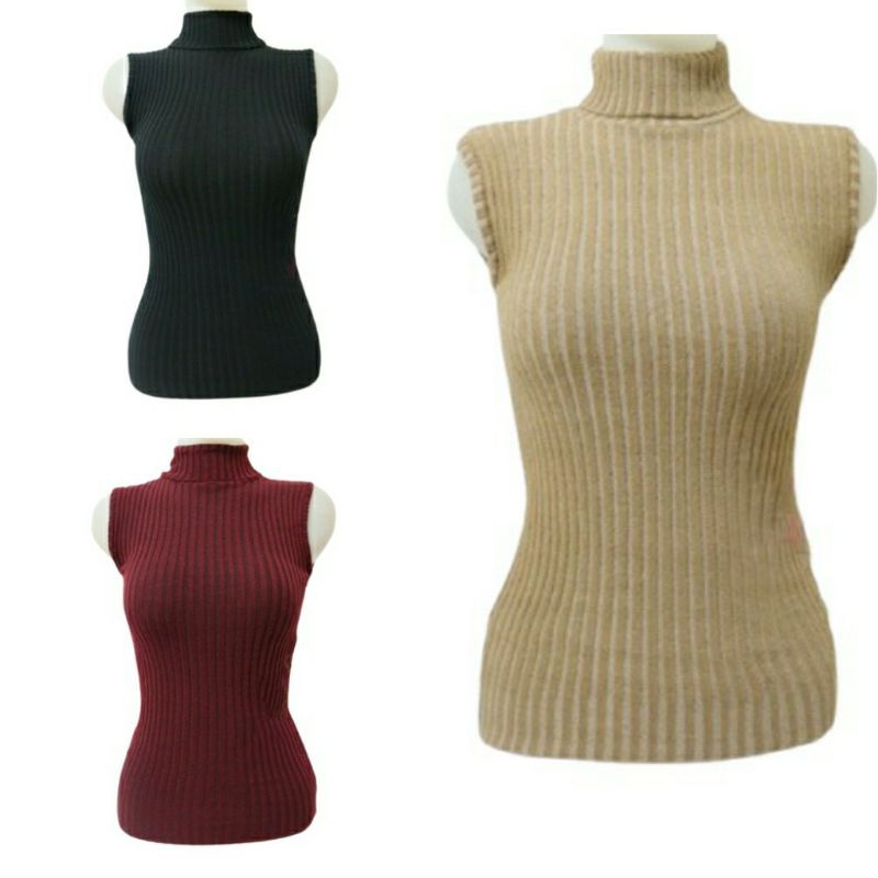 Turrtle Neck Tanktop Rajut / Tanktop Rajut wanita / Tanktop Kerah Tinggi