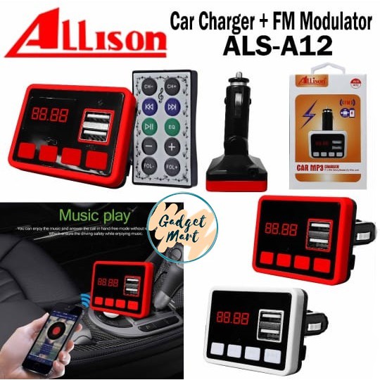 FM MODULATOR SAVER MP3 PLAYER 3 IN 1 ALLISON ALS-A12