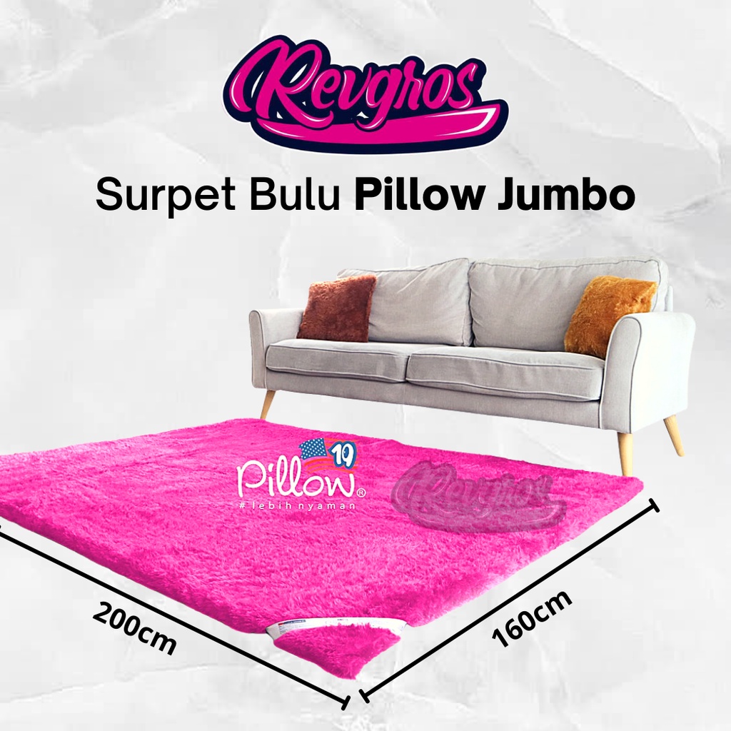 KARPET BULU JUMBO RASFUR PREMIUM / KARPET BULU LEMBUT / SURPET JUMBO PILLOW 160x200 / KARPET PILLOW 