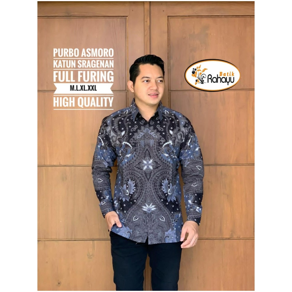 PURBO ASMORO RAHAYU KEMEJA BATIK PRIA SOLO LENGAN PANJANG LAPIS FURING ATASAN PREMIUM MODERN NAGA BULAN KEPYAR NAVY PRABU KUNG SEJIWO WEDANTAPINUSPEN NATAWIJAYA TRUNTUM SOGAN SUMISIK NAGA MERAH RANAJAYA BATIK SOLO AMANAH BATIKSOLOAMANAH