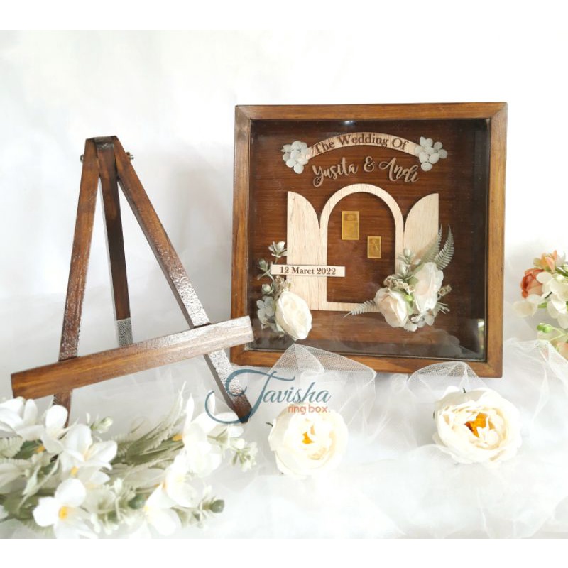 Pigura Mahar Pernikahan / Pigura 3d Kayu / Pigura Rustic