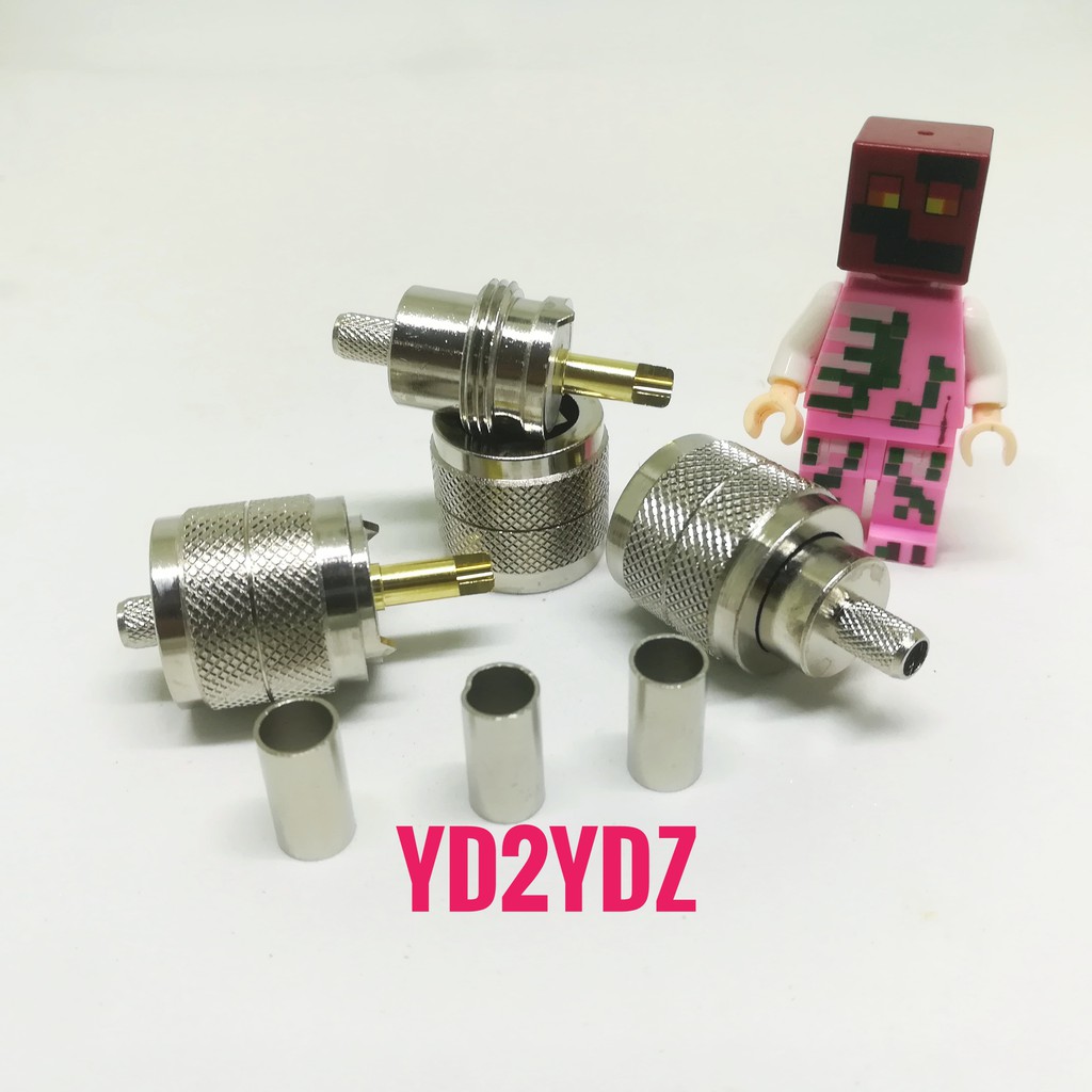 konektor pl259 rg58 connector pl-259 rg-58 uhf pl male coaxial jumper crimp crimping solder 50ohm radio ht teflon