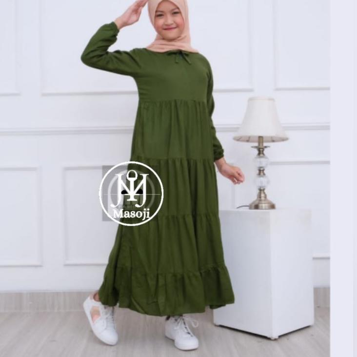 ➧ Aisy Gamis Kids ~ Gamis Anak Perempuan / Midi Dress Anak Perempuan Tanggung / Tunik Anak Perempuan