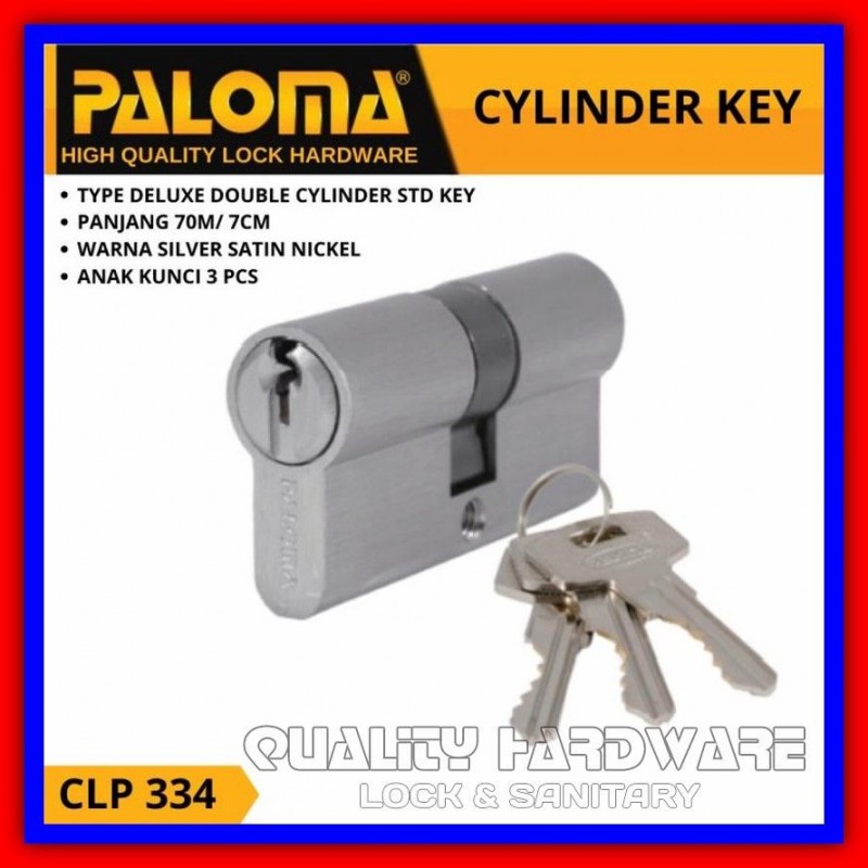Silinder Kunci Pintu / Kunci Silinder Paloma QHCLP 334 70 mm Double Kunci Silinder Murah Berkualitas
