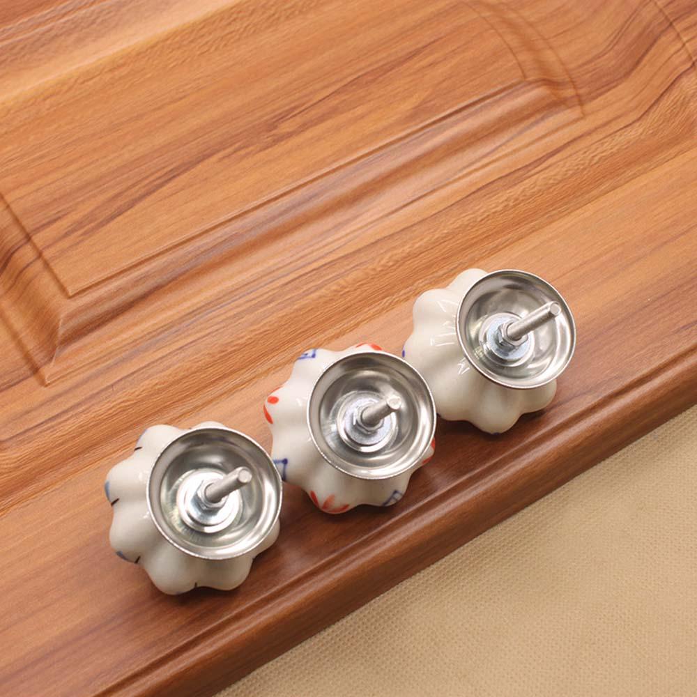 Nickolas1 Knob Kabinet 1pcs Keramik Eropa Dresser Cabinet Lemari Dengan Sekrup Bentuk Labu Pull Handle