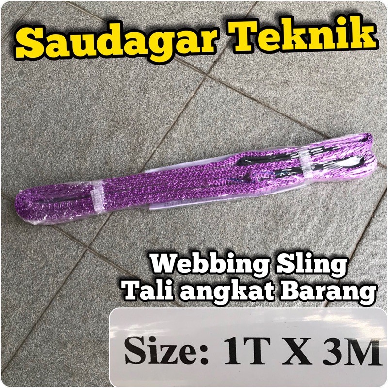 Webbing Sling 1 Ton x 3 Meter Sling Belt Tali Angkat Barang 1T X 3M