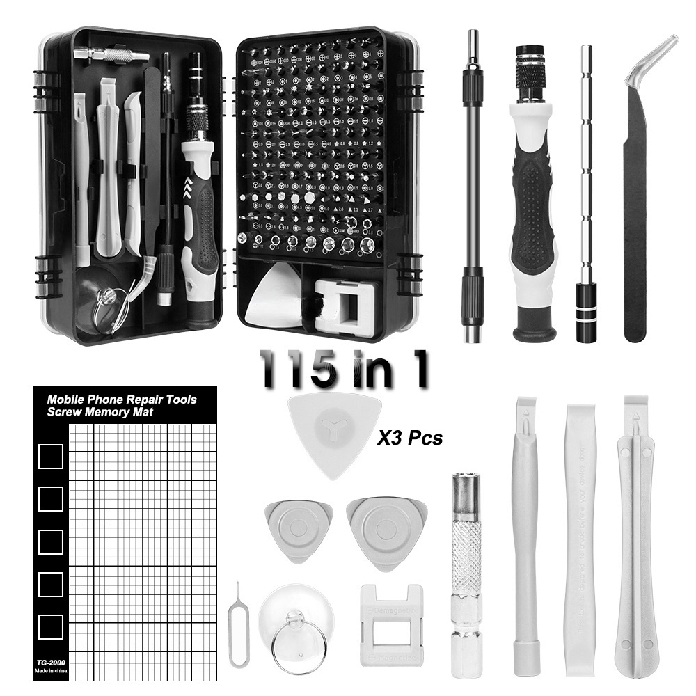 115 In 1 Precision Screwdriver Set Obeng Set Magnetic Screw Bits For Computer PC Phone Repair Kit Tools