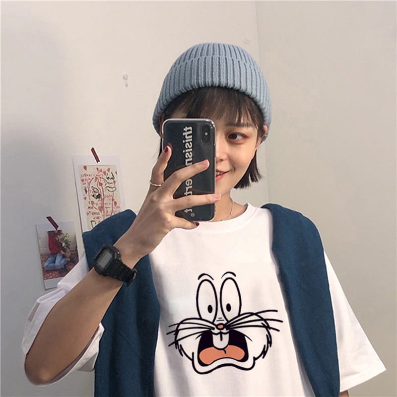 Kaos Funny Bugs Bunny Face T-Shirt