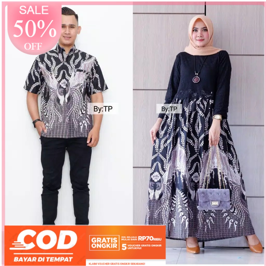 BATIK COUPLE /BAJU BATIK COUPLE /COUPLE BATIK/BAJU CUPLE BATIK /BATIK PRIA/BAJU WANITA/BAJU PASANGAN