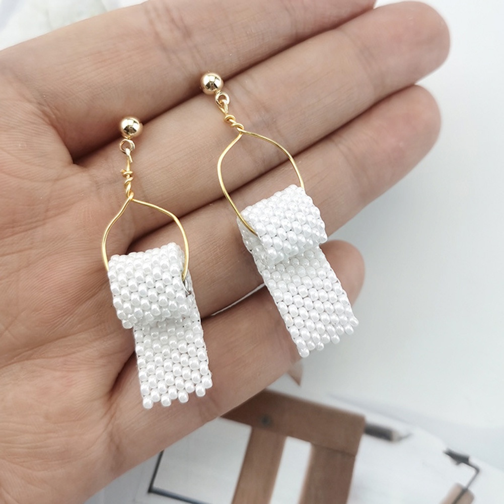 Hu Hu Hu Hu Hu Alat Bantu Pasang Kacamata♡ Anting Tusuk Gantung Desain Tisu Gulung Hias Mutiara Imitasi Untuk Wanita