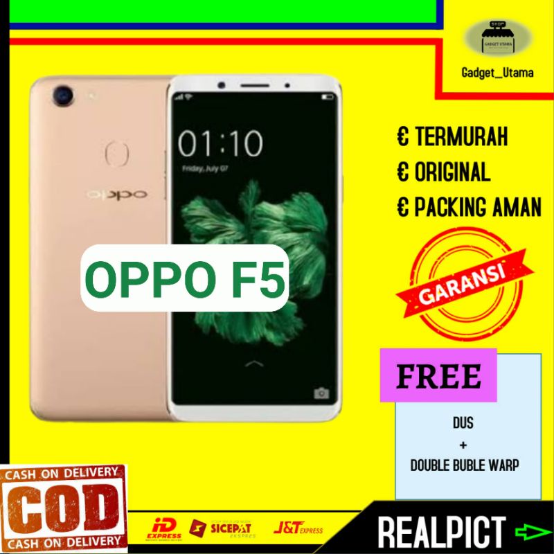 Handphone HP Second Seken Bekas Murah OPPO F5 Ram 3/32 4/64 Ek Garansi Resmi IMEI Terdaftar