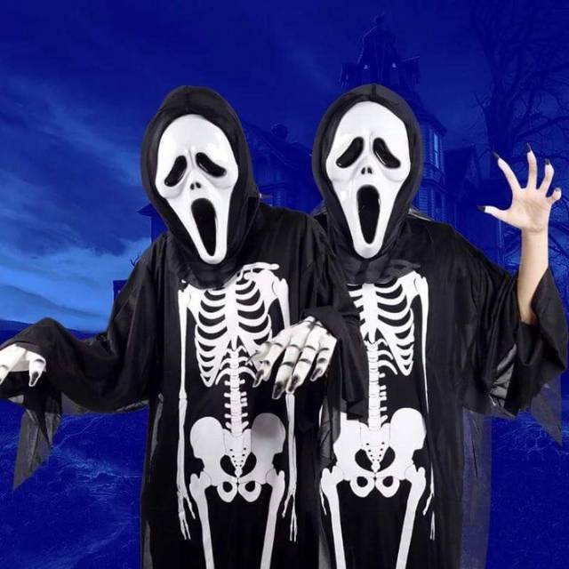 Kostum Tengkorak Anak Dewasa Murah Pesta Kostum Halloween Skull Cosplay