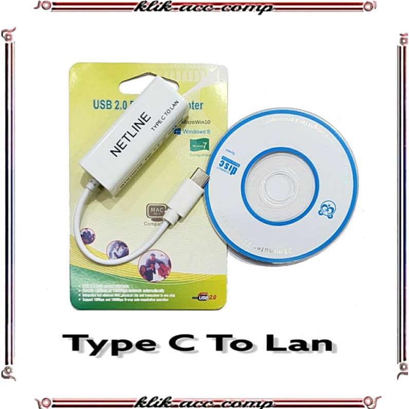 Kabel Usb Type C To Lan Ethernet Rj45 NETLINE