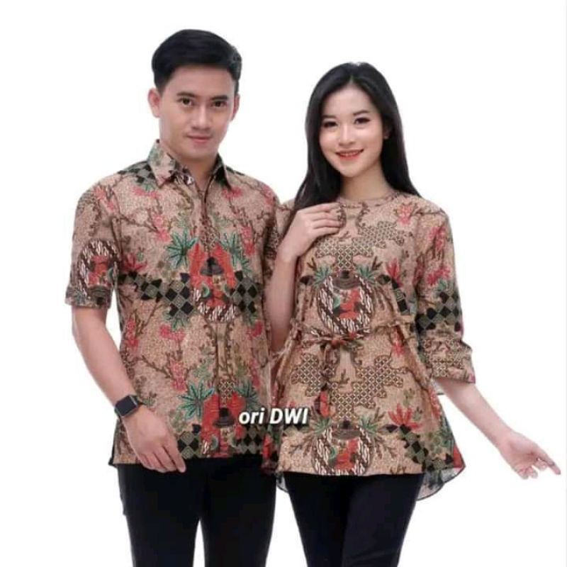 BAJU BATIK COUPLE SARIMBIT KAPEL PASANGAN KAPELAN SERAGAM KERJA COUPEL COPEL PRIA WANITA PREMIUM